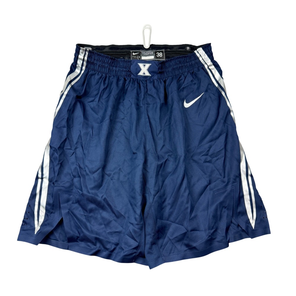 Nike Xavier University Basketball Shorts Mens Large Navy Blue Team Engineered